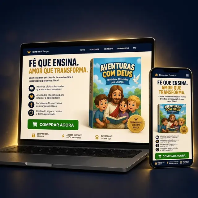 Aproxime seus filhos de Deus com recursos de aprendizado espiritual e valores cristãos.